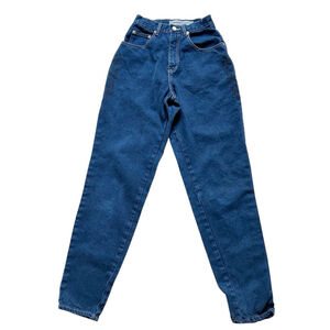 Retro 70’s Topaz Super High-waisted dark blue jeans w/ Embroidery on hips Cotton